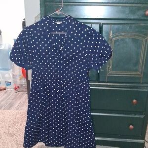 J. Crew Navy Blue Polka Dot Dress